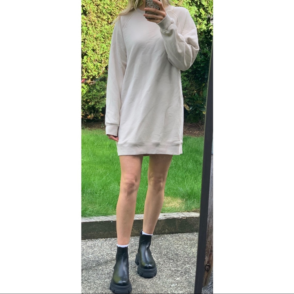 Cream Tna oversized sweater dress